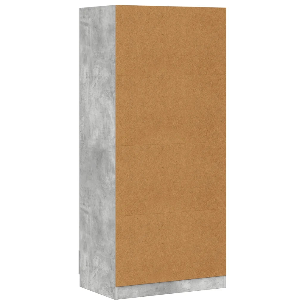 Armadio Grigio Cemento 80x52x180 cm in Legno Multistrato