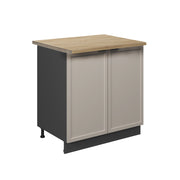 Mobile lavello cucina Fame-Line GrigioBeige/Antracite 80 cm con ripiano, PL Rovere Vicco
