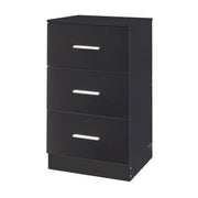 Comodino cassettiera mobile contenitore Aurdal con 3 cassetti pannello di particelle 66 x 37 x 35 cm nero b ant 03_0011006
