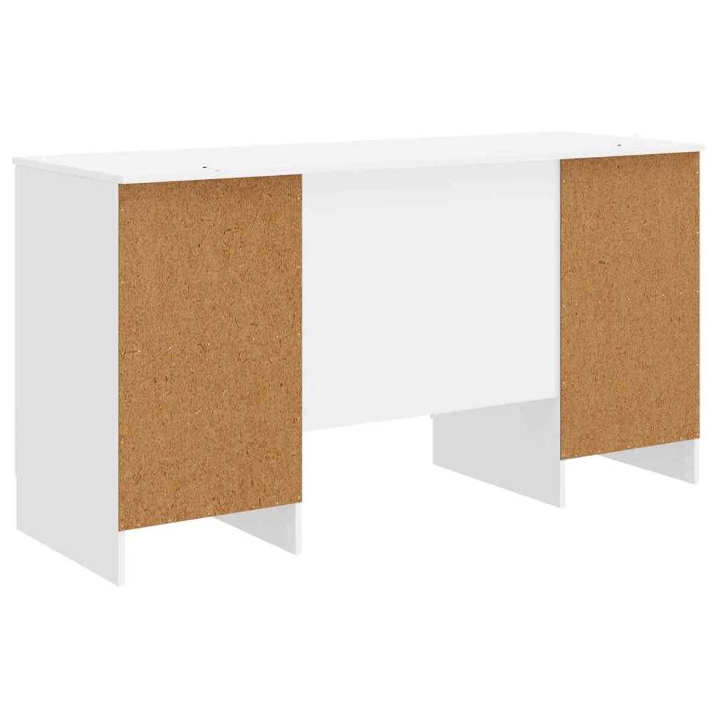 Scrivania Bianco Lucido 142,5 x 50 x 75 cm Legno ingegnerizzato