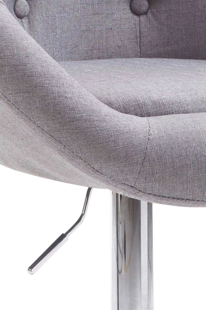 Sgabello da bar London V2 in tessuto grigio,cromo