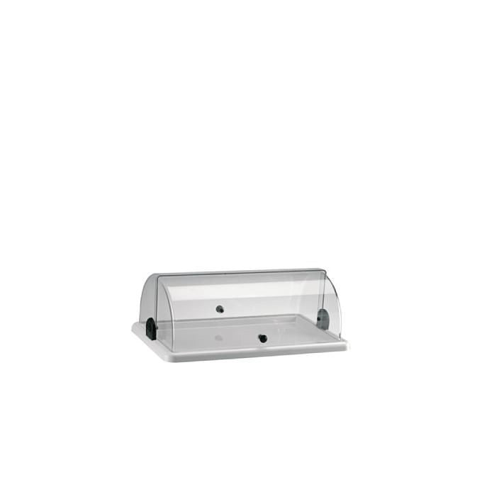 Abert V77125203P Portabrioches Rettangolare Singolo in Plastica con Coperchio Apribile 40x24 5x15 5 cm colore Bianco e Trasparente
