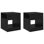 Tavolino 2 pz | Tavolo laterale Rovere Nero 40,5 x 40 x 45 cm Legno multistrato