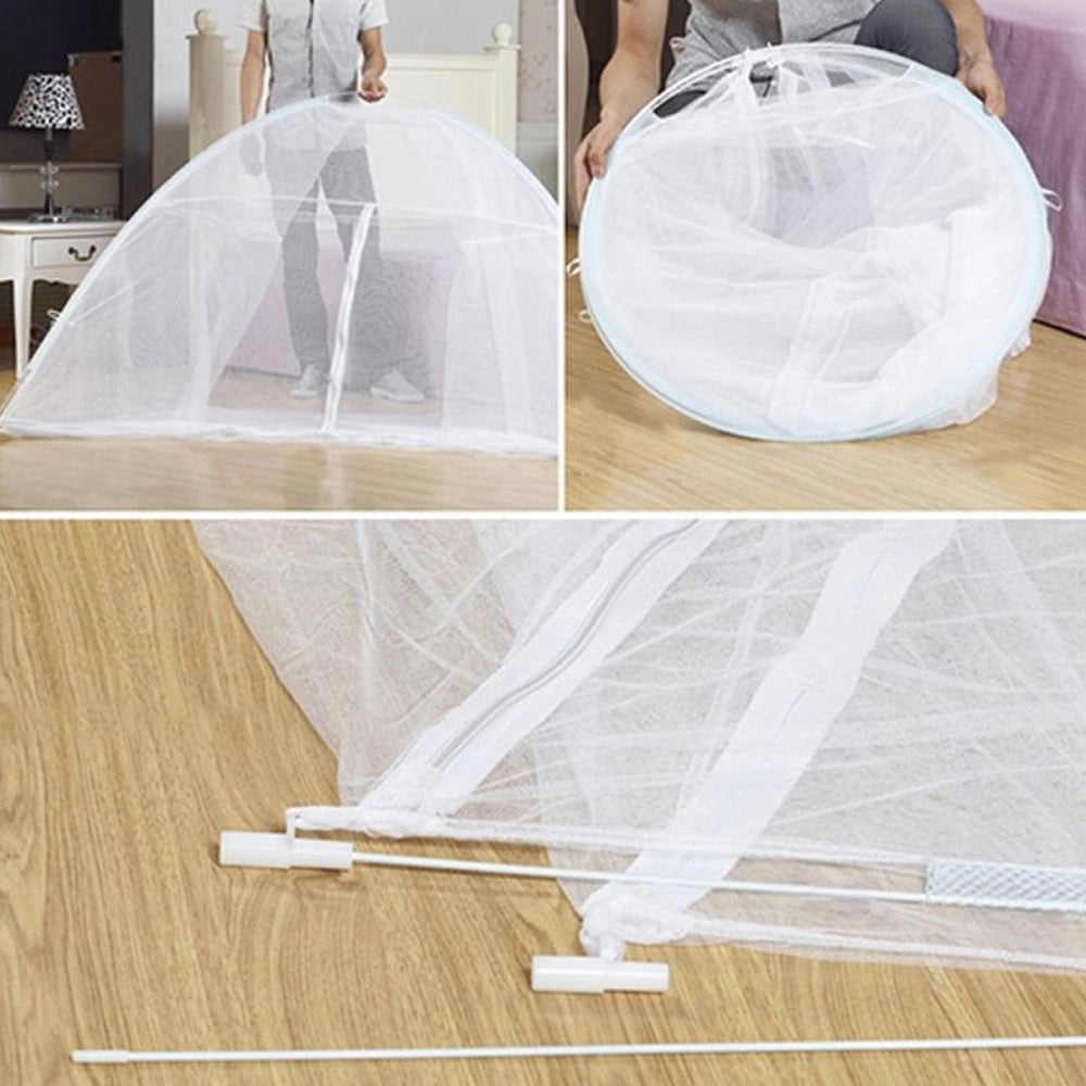 Trade Shop - Zanzariera Letto Pieghevole Traspirante Facile Da Installare Zanzare 180x200 Cm -