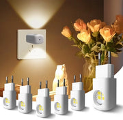 6 Pacchi Mini Lampade LED a Sensore di Luce - Lampade a Prese per Camera da Letto e Corridoio - Illuminazione Ambientale da Crepuscolo a Alba - Lampade Energetiche per Interni