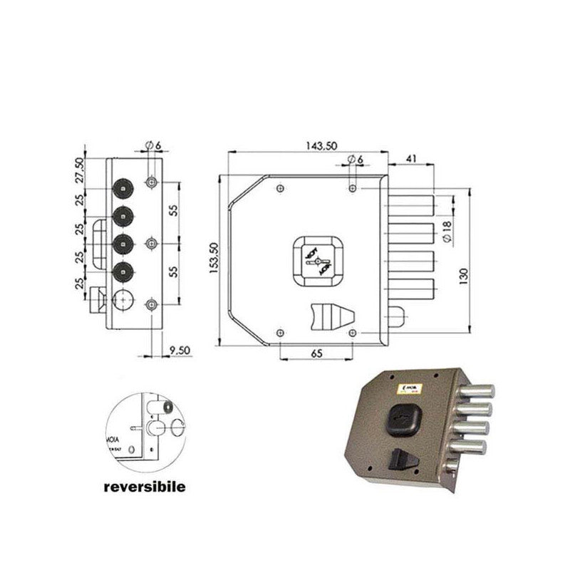 Serratura Sic.Semplice Dx Dm G412 Moia