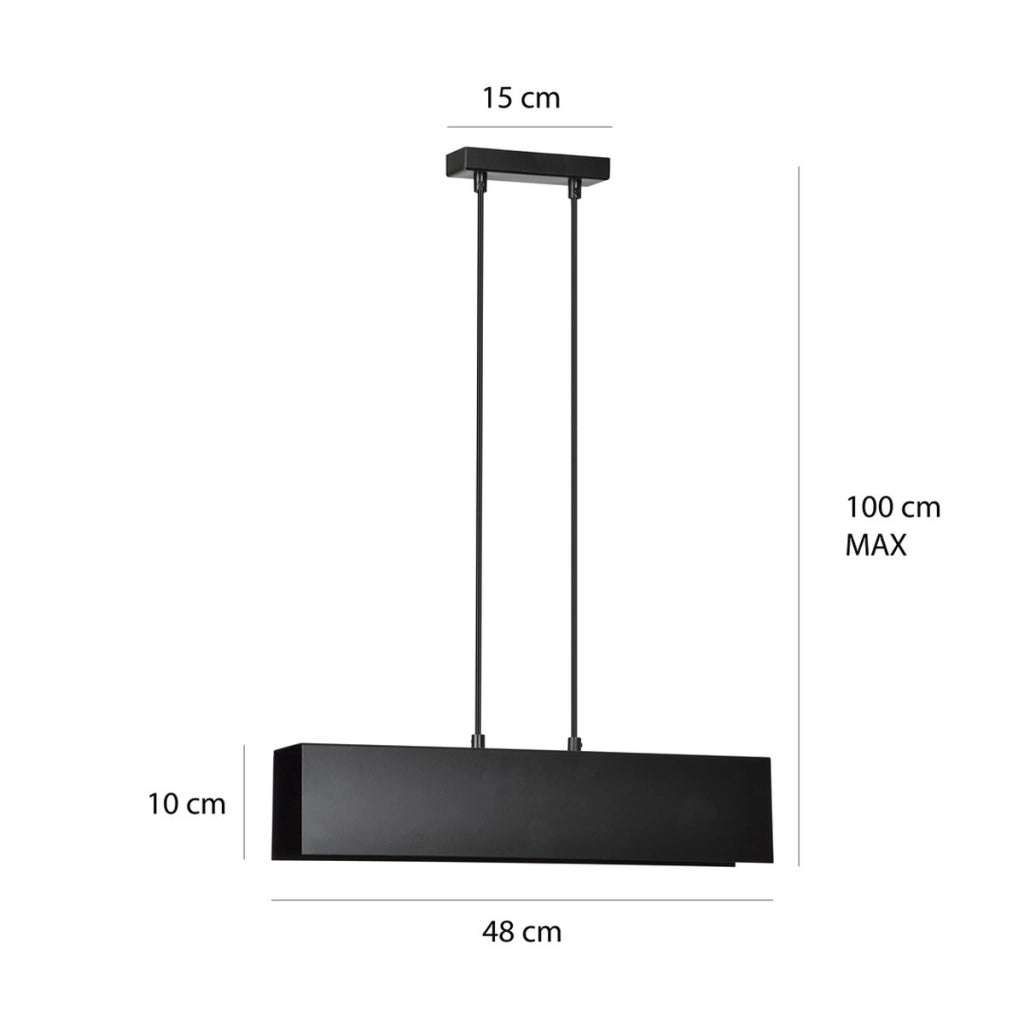 Lampada a sospensione Gentor in acciaio verniciato nero