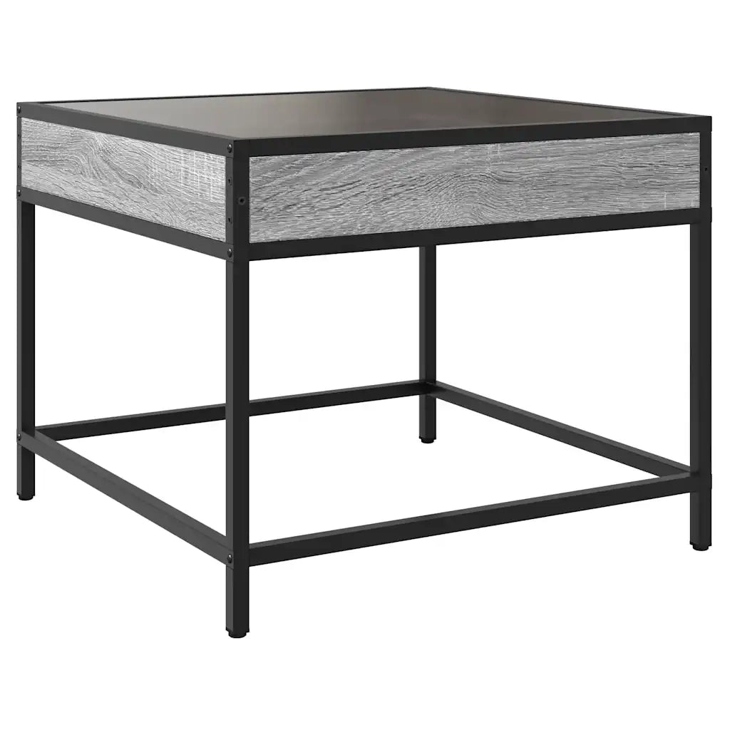 Tavolino da Salotto con LED Infinity Grigio Sonoma 50x50x41 cm