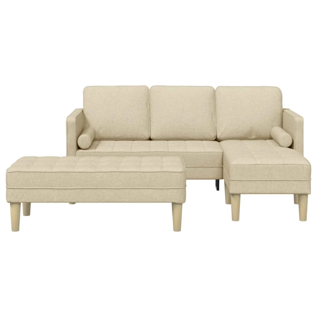 Set di divani 2 pz Crema Poliestere 3329258