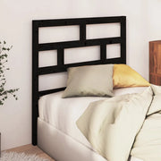 Testiera per Letto-Testata-Testiera Decorativa Nera 106x4x100 cm in Legno Massello di Pino 599664