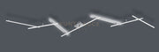 INDIRA PLAFONIERA-APPLIQUE LED 28W 3500lm, 3000K ANCHE RETRO-ILLUMINATA CON 7 BACCHETTE ORIENTABILI ACCIAIO SATINATO L. 345CM