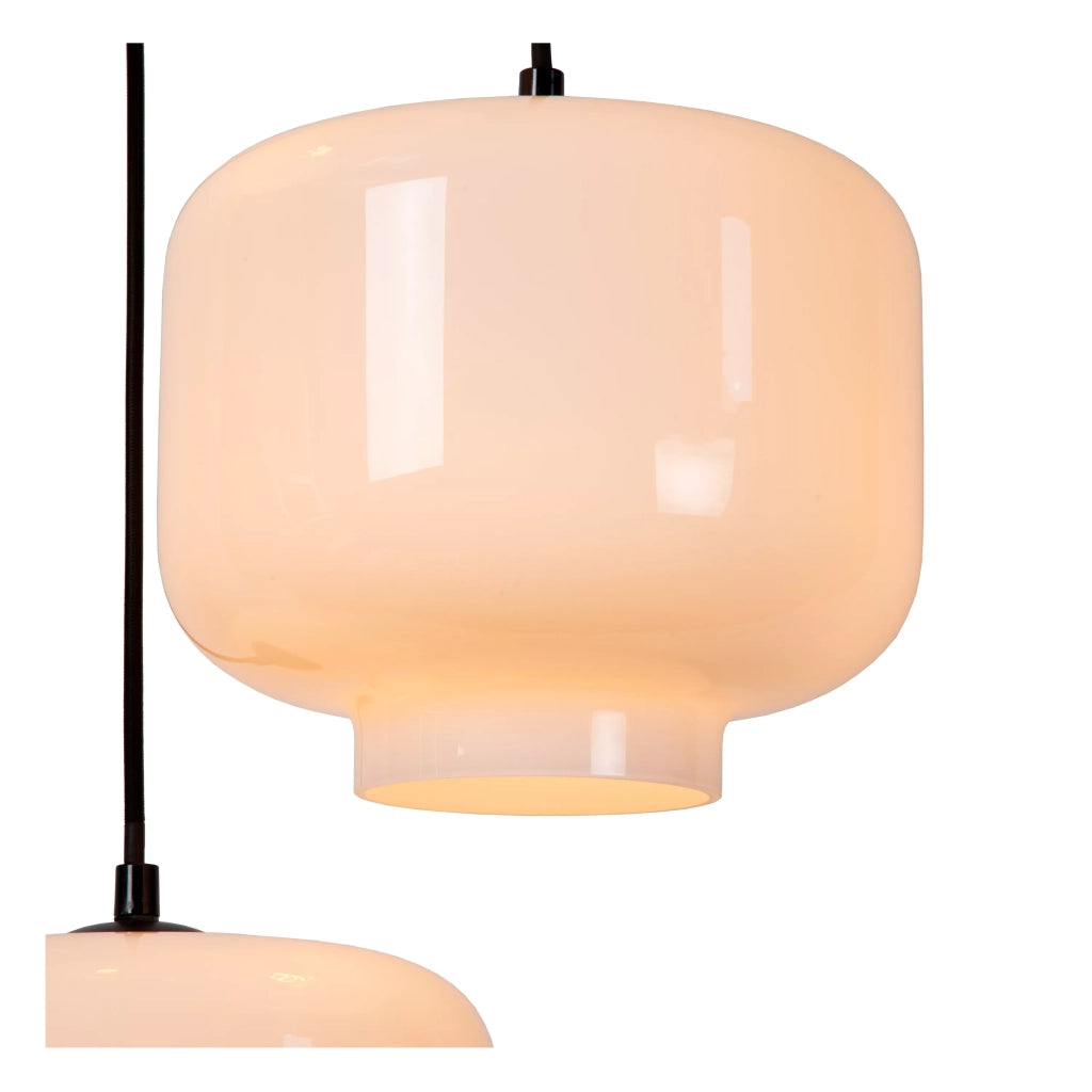 Lampada a sospensione MEDINE bianca vetro 3xE27 Lucide