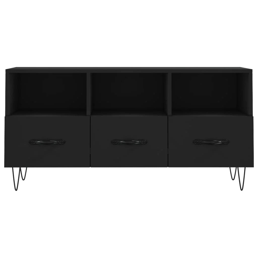 Mobile TV multimediale mensola TV credenza TV sala da pranzo soggiorno camera da letto 102 x 36 x 50 cm legno ingegnerizzato nero 02_0025604