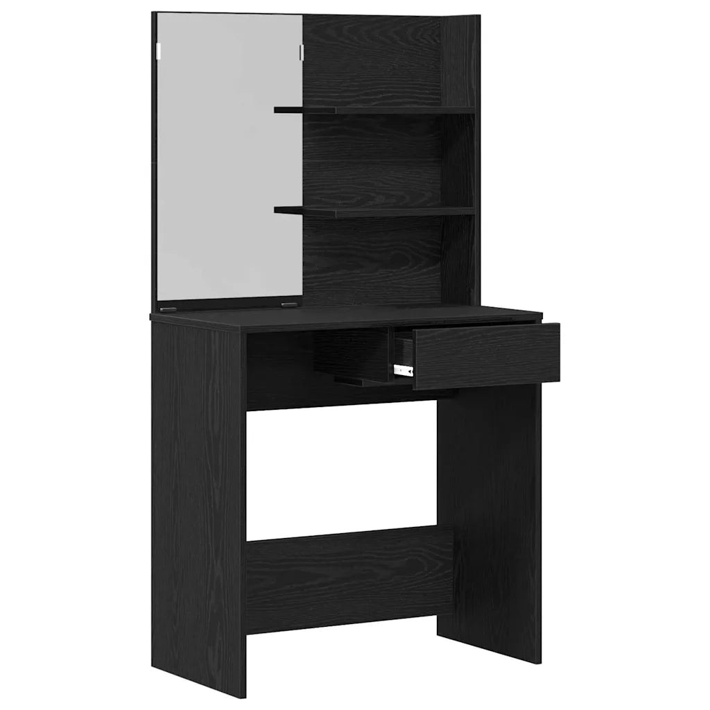 Tavolo da Trucco con cassetto Rovere Nero 74,5 x 40 x 141 cm CFW6819133