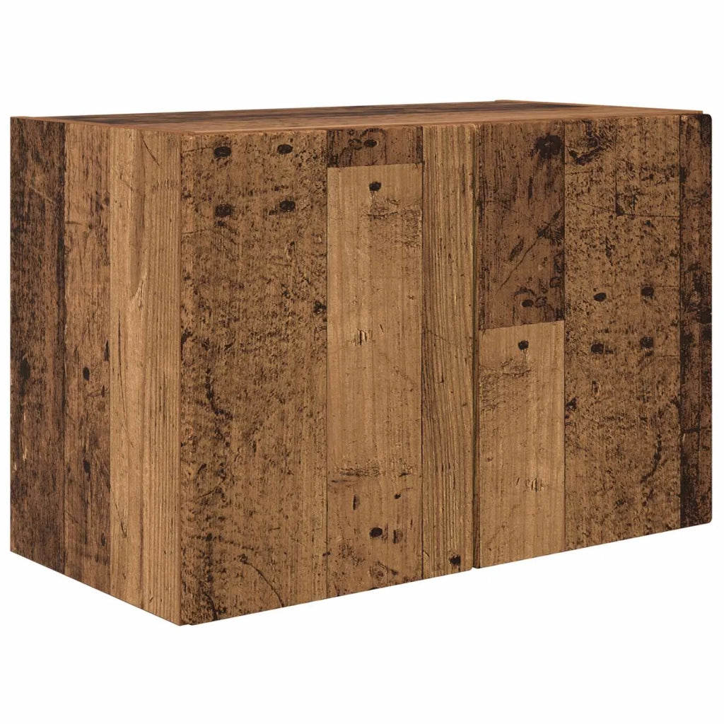 Set di Mobiletto da TV a Parete 4 pz-Credenza per TV sospesa Legno vecchio 711299