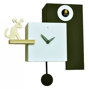 Orologio a Cucù da Parete 25X23X12Cm Pirondini Italia The Guardian Nero e Bianco