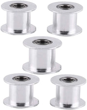 Idraulico per Idler Riem Aluminium - 5 Pezzi - Piastra Liscia Senza Denti - Diametro Esterno 18mm - Larghezza Cinghia 10mm - Altezza 13mm - Cassa Veloce