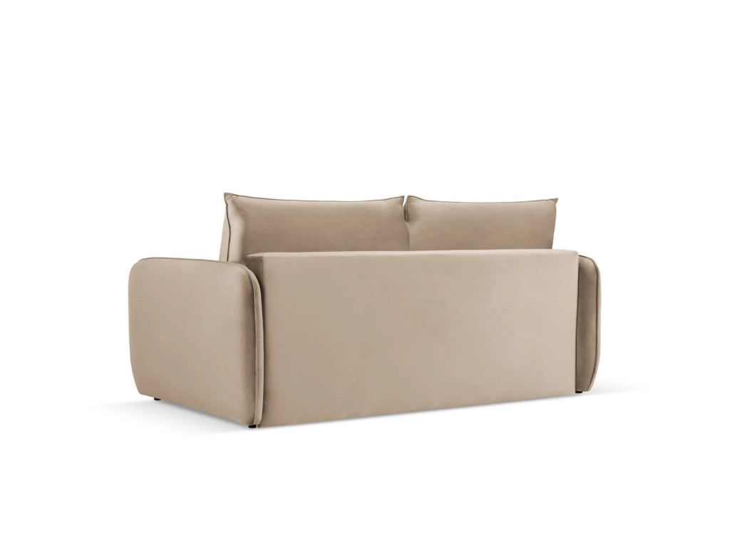 Cosmopolitan Design - Divano convertibile "Vienna" 2 posti in velluto beige 