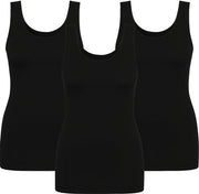 Set di camicie da sotto 3 pezzi - Donne - Camisetta lunga - Microfibra - Comfortevole senza cintura - Sotto il vestito Bianco/Nero/Beige - Alta qualità - Maglia da notte