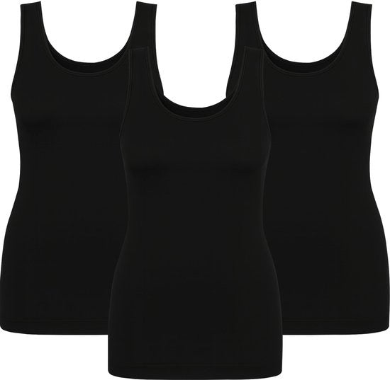 Set di camicie da sotto 3 pezzi - Donne - Camisetta lunga - Microfibra - Comfortevole senza cintura - Sotto il vestito Bianco/Nero/Beige - Alta qualità - Maglia da notte