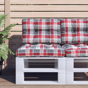 vidaXL Cuscino per Pallet a Quadri Rossi 50x40x12 cm in Tessuto