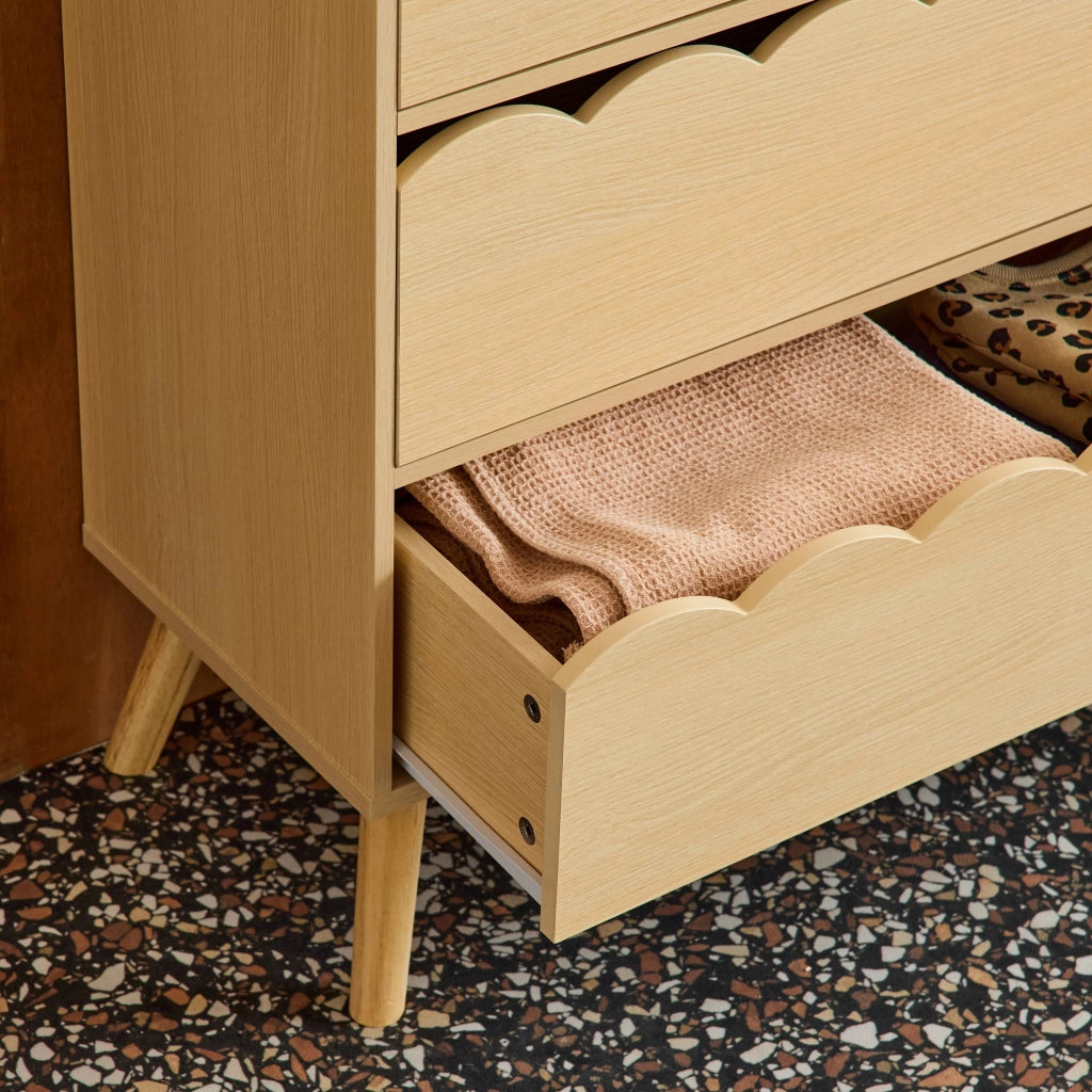 Cassettiera per bambini effetto legno 3 cassetti, marrone naturale