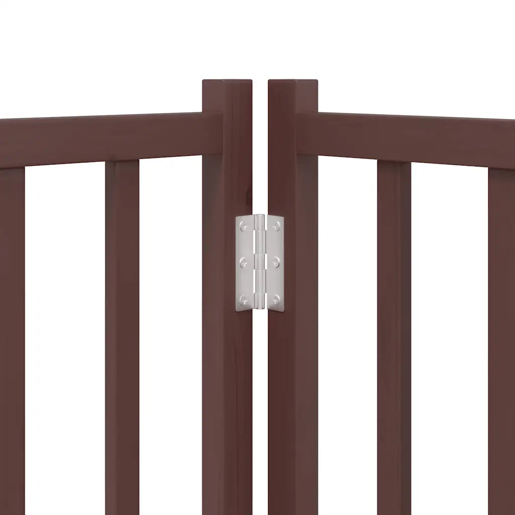 Cancello Cani Porta Pieghevole Marrone 12 Pannelli 960cm Pioppo CFW9179809