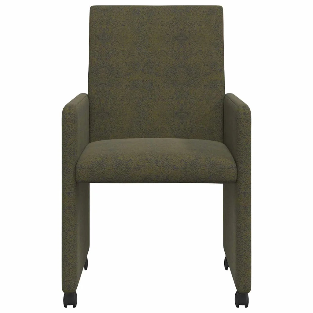 Sedie da Pranzo con Ruote 2 pcs Verde militare 57 x 66 x 94 cm 42017828