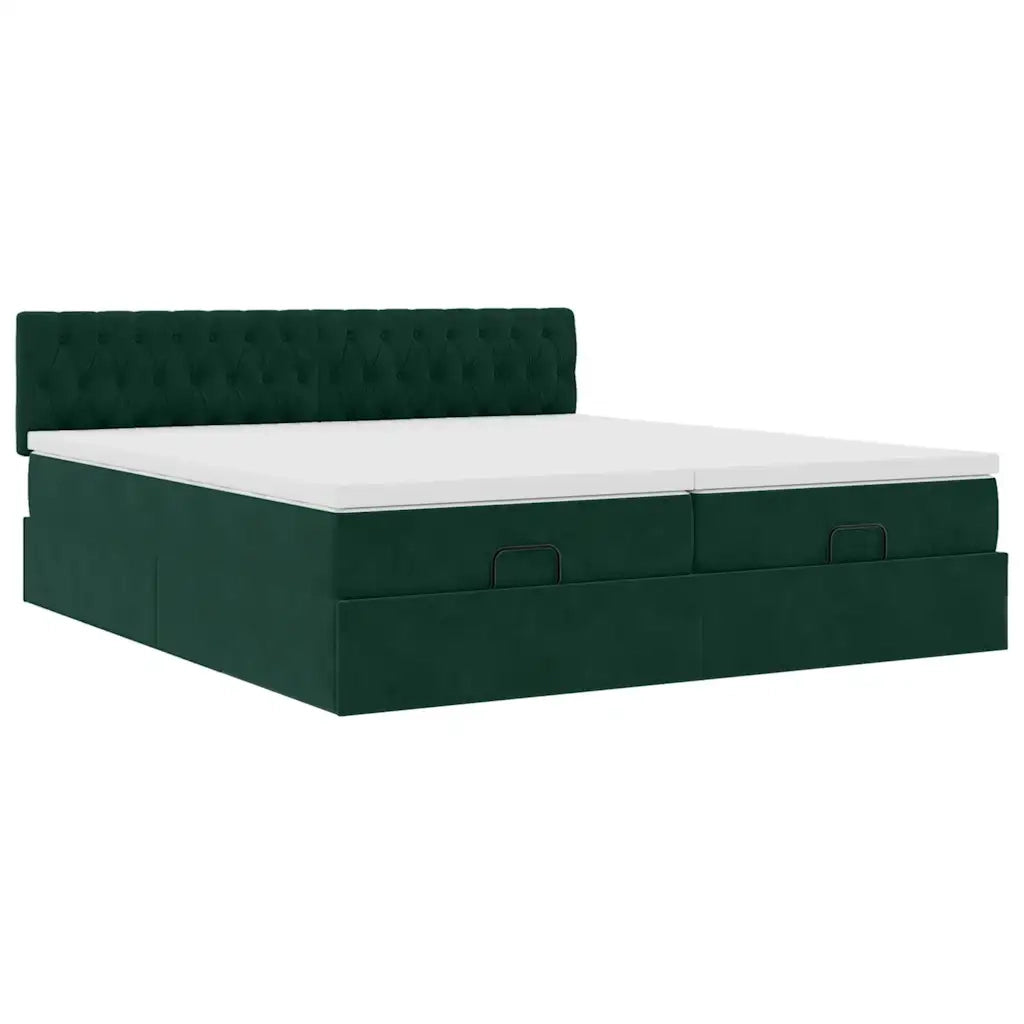Struttura Letto Pouf con Materassi 160x200 cm Velluto 3312089