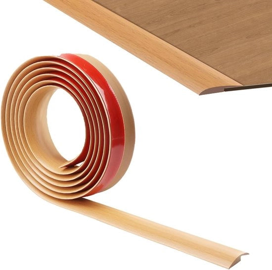 Drempelstrip PVC autofixante per pavimentazione con differenza di altezza - Finestra in legno giallo - Installazione facile - Resistente all'usura - Duraturo