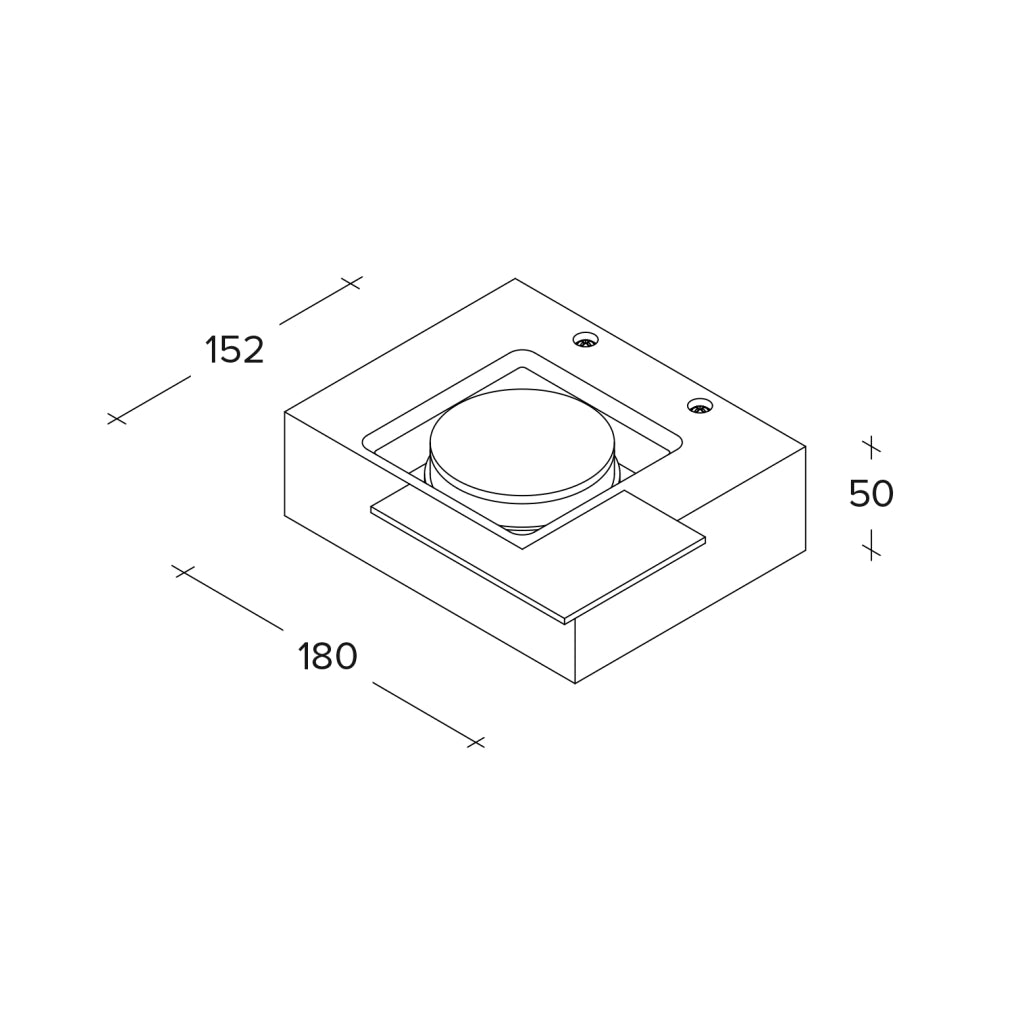 MILET applique da Parete 1 Luce attacco GX53 RAL 7039 180mm