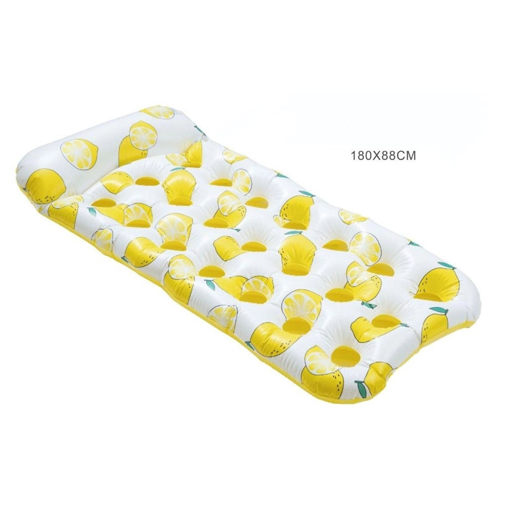 Trade Shop - Materassino Galleggiante Gonfiabile Con Poggiatesta Piscina Design Limoni 180x88cm 628530 -