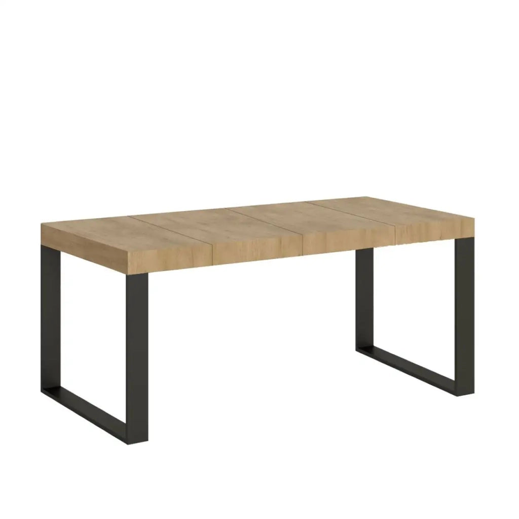 Tavolo allungabile 90/246x90 cm Tecno Premium colore quercia natura gambe antracite
