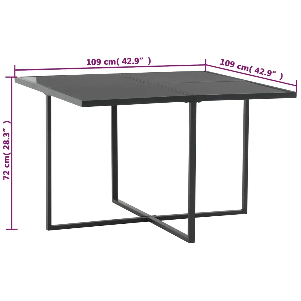 Set da Pranzo da Giardino 5 pz | Set Salotto da Giardino con Cuscini in Polyrattan Nero