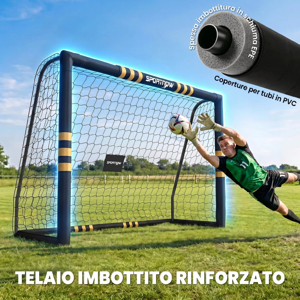 Porta da Calcio Portatile 240x160 cm con Imbottitura in Schiuma EPE