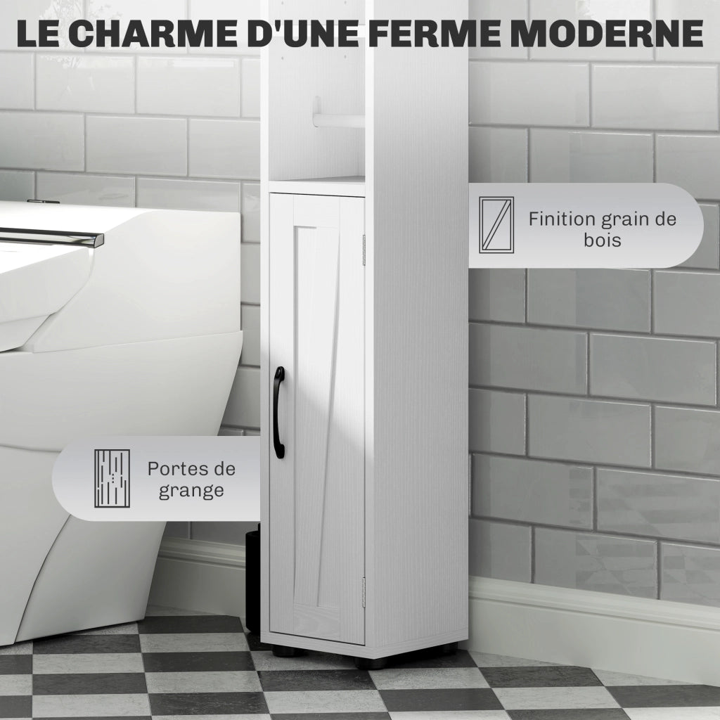Armadio da bagno colonna ¨C zephmum ¨C bianco 20x20x185cm