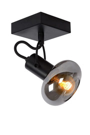 Lampada soffitto Lucide Madee vetro nero trasparente E14 25W