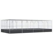 Voliera a gabbia con estensione in argento 832 x 414 x 212 cm acciaio argento 02_0045665