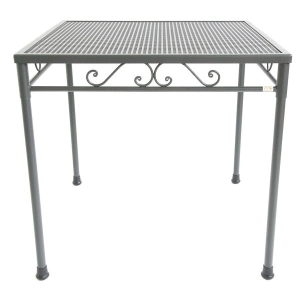 TAVOLO QUADRATO IN FERRO BATTUTO CM.80X80H76 TAVOLI ARREDAMENTO ESTERNO