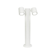 LAMPIONE BIANCO PALO DA GIARDINO ILLUMINAZIONE CON 2 DIFFUSORI ORIENTABILI PER ESTERNO AD ATTACCO PER LAMPADINE LED GU10