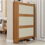 scarpiera Scarpiera per ingresso - Organizzatore scarpiera indipendente con ante per riporre oggetti nascosti - Scarpiera moderna e sottile in legno per camera da letto, soggiorno, corridoio (Col