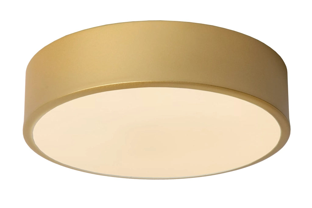 Plafoniera LED 20 cm 12W oro rotonda dimmerabile UNAR Lucide
