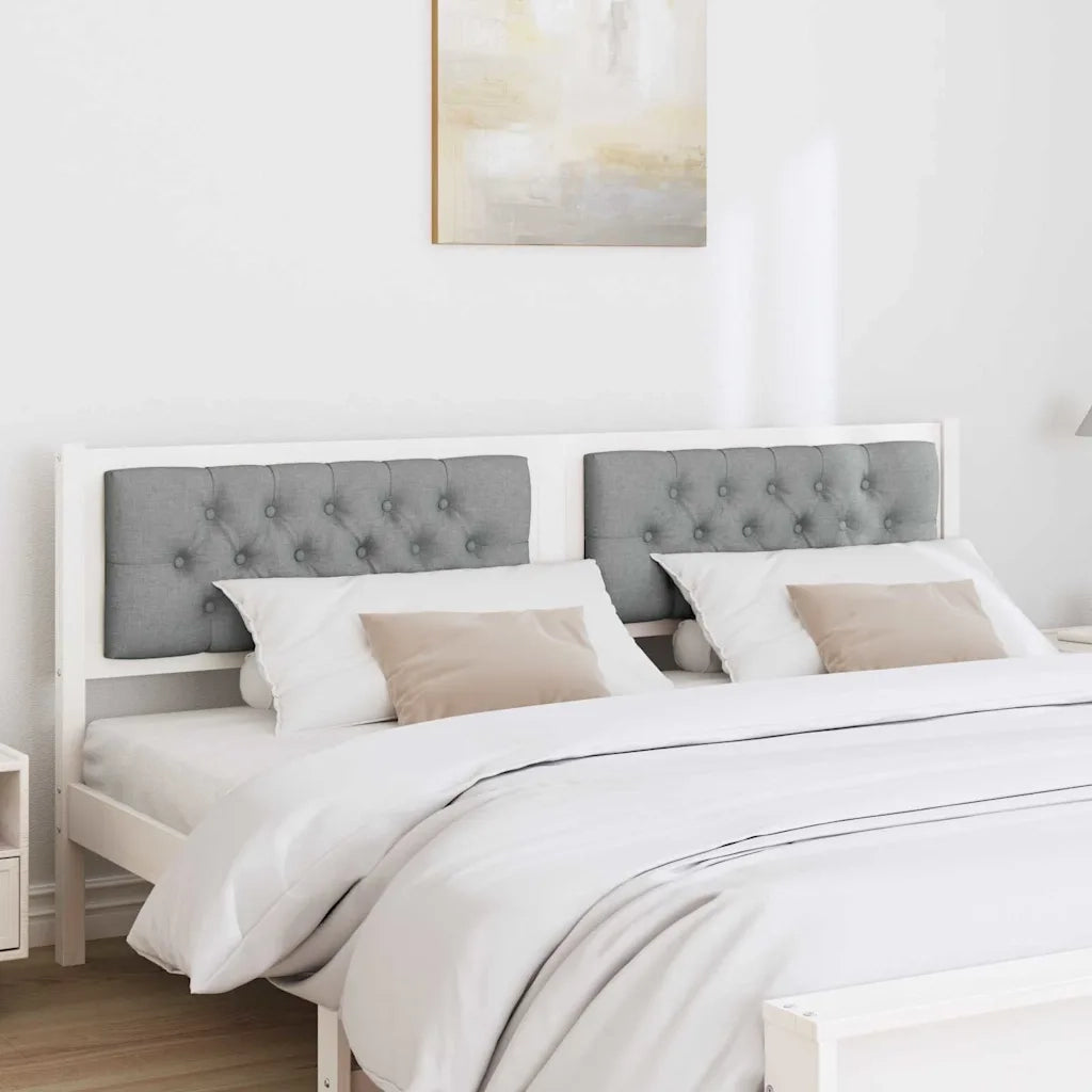 Testiera Bianco e grigio chiaro 180 cm Legno di pino massello 878998