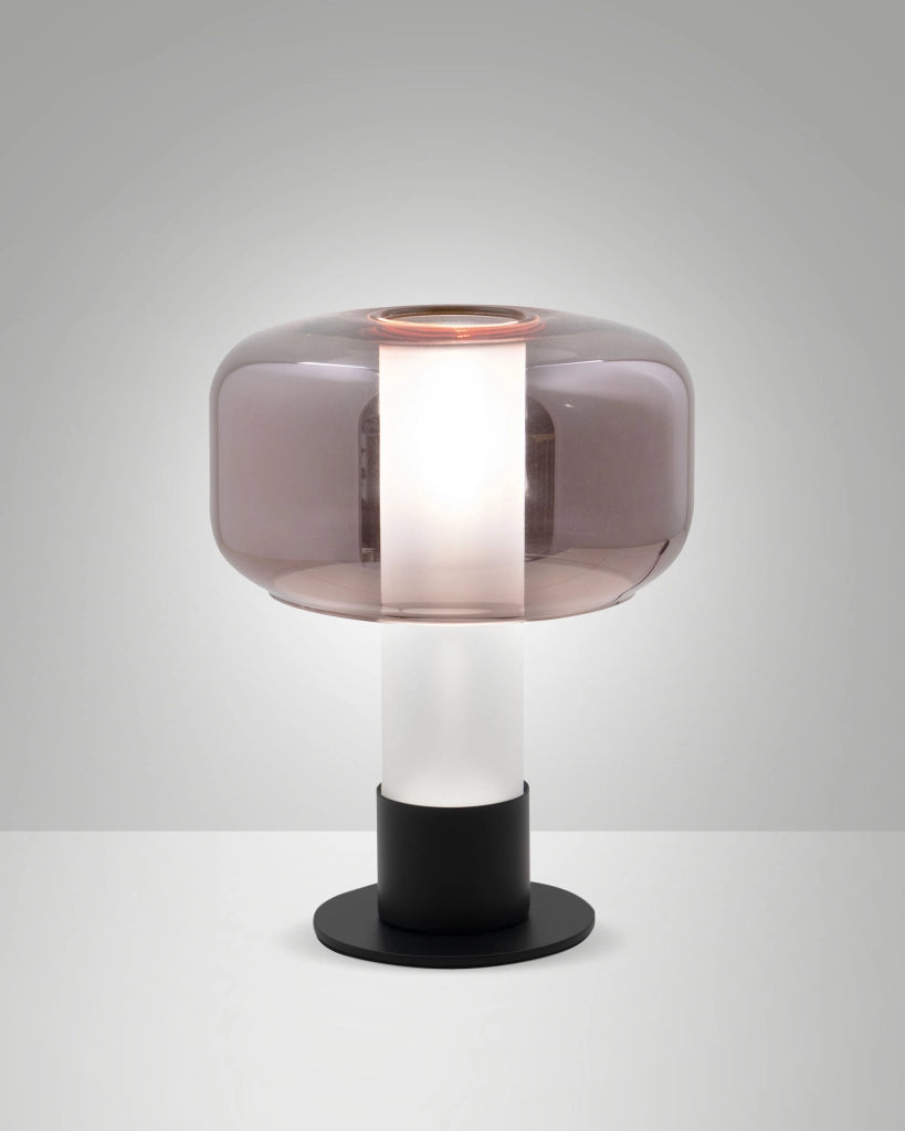 Lampada da Tavolo Flick Ametista, Struttura in Metallo e Vetro Borosilicato, Dimmerabile al Tocco, Attacco E14 15W, IP20 - Flick