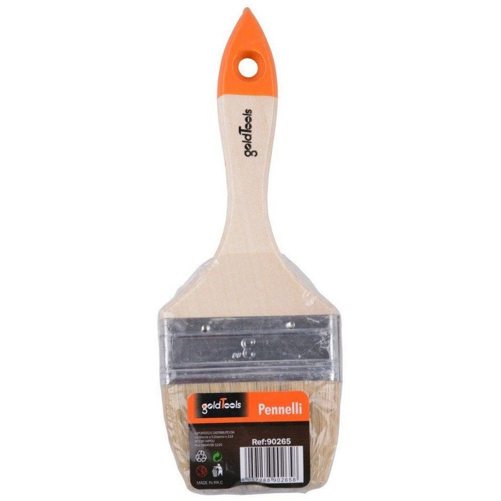 Trade Shop - Pennello Piatto Da 3" 75mm Pennellessa Per Pittura Verniciare Dipingere 90265 -