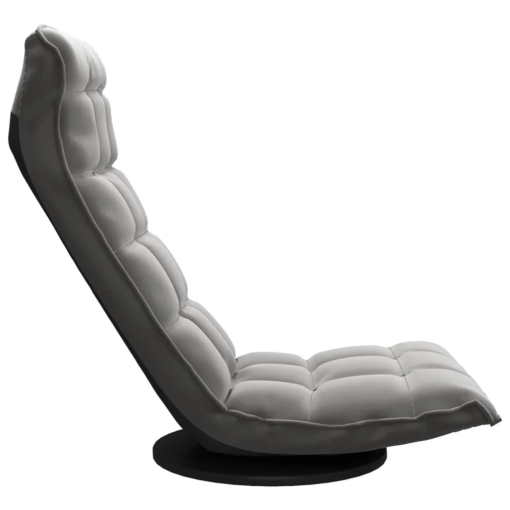 Sedia da Pavimento Girevole Grigio Scuro in Velluto cod mxl 77368