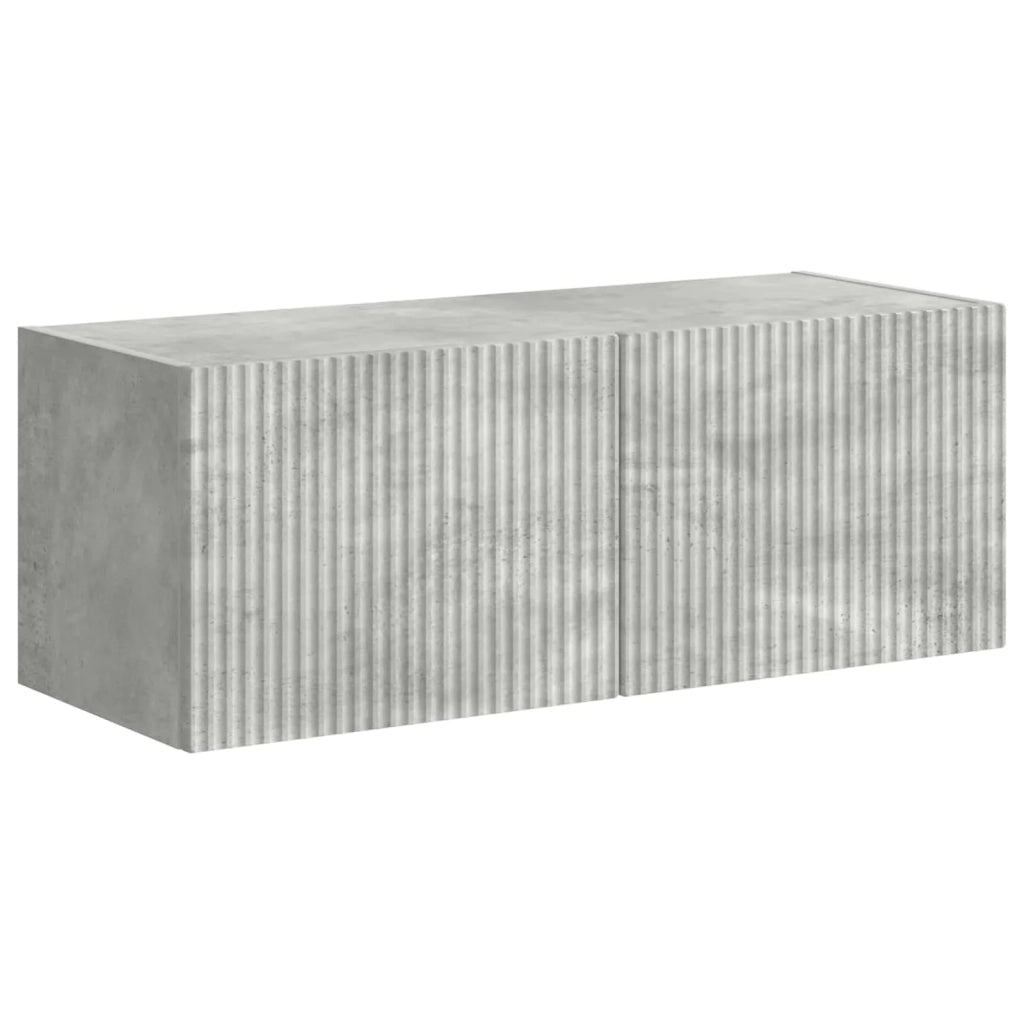 Set di Mobiletto da TV a Parete 6 pz-Credenza per TV sospesa Grigio cemento 389472