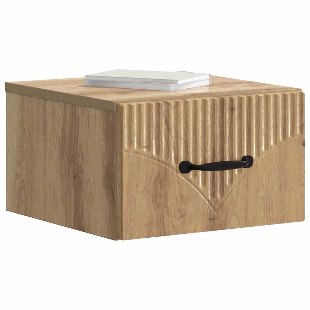 Mobiletto da notte a muro Rovere Artigianale 34,5 x 33 x 20 cm 898953