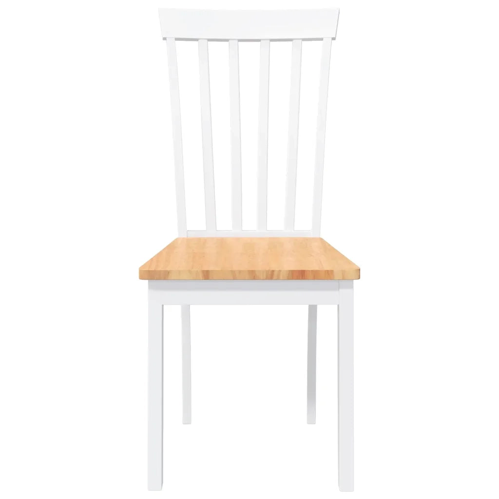 Sedie da Pranzo 2 pz Bianche in Legno Massello di Hevea 4102392