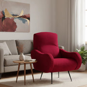 Poltroncina Lasnigo, Poltrona Braccioli Made in Italy, 70x100x98h cm Rosso